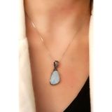 Opal taşlı gümüş el işi tasarım kolye