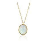 Opal Taşlı Oval Altın Kolye