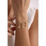 Opal Taşlı Penguen & Taşlı Yıldız & İnci Deniz Kabuğu Charm Bileklik