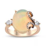 Opal Taşlı Pırlanta Tasarım Yüzük