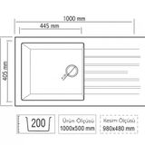 OPAL UM-100 XL Super Whıte Granit Eviye