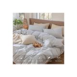 OPAQ Soft Gray Çift Kişilik Çarşafı Lastikli Nevresim Takımı