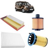 Opar Fiat Doblo 95 Beygir Euro 5 4lü Filtre Bakım Seti 1.3 D Multijet 2016 Sonrası KİT1476B