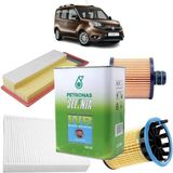 Opar Fiat Doblo 95 Beygir Euro 5 4plus Filtre Bakım Seti 1.3 D Multijet Selenia Petronas Yağlı 2016 Sonra