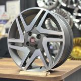 Opar Fiat Fiorino 16 Inç 6j 4X98 ET45 58.1 Gun Machined Orijinal Jant Seti (4 Adet, Göbek Kapağı ve Bijon Dahil) - Koyu Gri