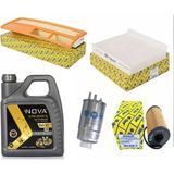 Opar Fiat Linea/fiorino/doblo 1.3 Mjt Euro 4 Bakım Seti Filtre Seti+Nova 5W30 4l Uyumlu Motor Yağı