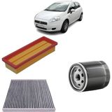 Opar Fiat Punto ve Evo 3lü Karbon Filtre Bakım Seti 1.4 Benzinli 2009 Sonrası KİT1572E