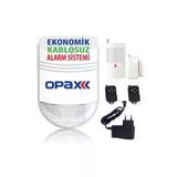 OPAX EMBA02316 Bgr-06 Ekonomik Kablosuz Alarm Sistemi (Siren+Pır+Manyetik Kontak+2 Adet Kumanda+Adaptör)