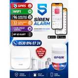 OPAX-W20-BEYAZ+BGR-09 Gprs I Wifi & Bgr-09 Kablosuz Sirenli Alarm Sistemi (1 Yıl Ahm Ücretsiz)