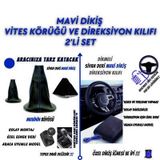 OPEL Astra 5 Kapı 1.9L CDTI 6MT Uyumlu Mavi Dikiş Direksiyon Kılıfı ve Vites Körüğü 2'li Set