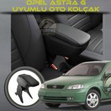 Opel Astra G Uyumlu Kol Dayama ve Kolçak Sürgülü Bardaklıklı Ayarlanabilir Siyah Deri - Bej