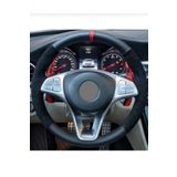Opel Astra H Dikmeli Direksiyon Kılıfı Alkantra Karbon Kırmızı