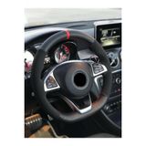 Opel Astra H Uyumlu Alkantra-Karbon Kirmizi Yuzuklu Direksiyon Kilif