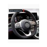 Opel Astra H Uyumlu Dikmeli Direksiyon Kılıfı Alkantra Kırmızı Yüzüklü