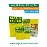 Opel Astra J 1.3 Cdti Dizel Mann Filtre Bakım Seti 2010-2015 Hava+Yağ+Yakıt+A.alerjik Polen