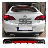 Opel Astra J Difüzör Arka Tampon Eki 2 Egzoz Çıkışlı Kırmızı Lüx Tip