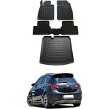Opel Astra J Hatchback 2010-2019 Araca Özel 3D Havuzlu Paspas + Bagaj Havuzu - Siyah