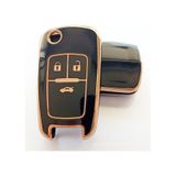 Opel Astra J Insignia Uyumlu Nano Anahtar Kumanda Kılıfı Oto Anahtarlık Gold - Siyah