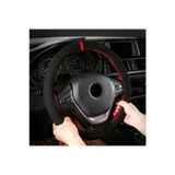 Opel Astra J Uyumlu Alkantra Nubuk Dikmeli Direksiyon Kılıfı Kırmızı Yüzüklü