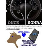OPEL COMBO 11 Uyumlu Araba,Oto,Araç direksiyon kılıfı mavi dikiş