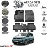 Opel Combo 2024 Model Tam Uyumlu Kokusuz 3D Havuzlu Paspas - Siyah