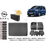 Opel Combo 2025 Model Bagaj Havuzu+4d Araca Özel Havuzlu Paspas Takımıı Rice - Siyah