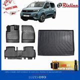 Opel Combo 3D Havuzlu Paspas (2+1 Arka Koltuk) ve Bagaj Havuzu Bagaj Demirli 2019 Model Uyumlu - Siyah