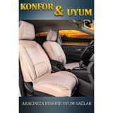 Opel Combo Cargo Uyumlu 3 Tekli Lüx Deri Oto Koltuk Kılıfı Ön Arka Takım Safir Bej