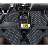 Opel COMBO-D-2012-2018-TKM Uyumlu Beyaz Dikişli Siyah Deri Paspas - Çok Renkli