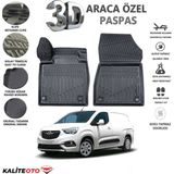 Opel Combo Panelvan 2020 Model Tam Uyumlu Kokusuz 3D Havuzlu Paspas - Siyah