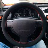 Opel Combo Uyumlu Dikmeli Direksiyon Kilifi Alkantara Nubuk Kirmizi İpli