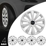 Opel Corsa 16 Inç Uyumlu Jant Kapağı Amblemli Gri 4'lü Takım 143
