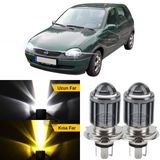 Opel Corsa B 1993-2000 Uyumlu Mercekli Far Ampulu Led Xenon Cift Renk Sari-Beyaz Far Simsek Etkili Csp Led Lamba Uzun Kisa 2 Adet Takim