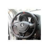 Opel Corsa C (2000-2006) Dikmeli Direksiyon Kılıfı Karbon Alkantra Kırmızı Yüzüklü