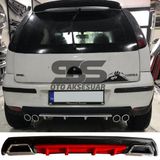 Opel Corsa C Difüzör Arka Tampon Eki 2 Egzoz Çıkışlı Kırmızı Lüx Tip