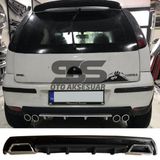 Opel Corsa C Difüzör Arka Tampon Eki 2 Egzoz Çıkışlı Siyah Lüx Tip