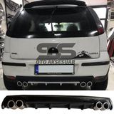 Opel Corsa C Difuzor Arka Tampon Eki 4 Egzoz Cikisli Siyah Lux Tip