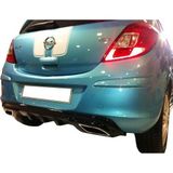 Opel Corsa D (2007-2015) Egzoz Görünümlü Arka Tampon Eki - Difüzör (plastik) Uyumlu