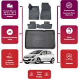 Opel Corsa D 2011 Model Bagaj Havuzu+4d Araca Özel Havuzlu Paspas Takımıı Proxy - Siyah