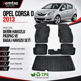 Opel Corsa D 2013 Araca Özel Derin Havuzlu Paspas ve Bagaj Havuzu Seti Semtaş - Siyah