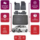Opel Corsa D 2013 Model Bagaj Havuzu+4d Araca Özel Havuzlu Paspas Takımıı Maxii - Siyah
