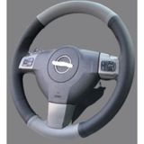 Opel Corsa D Direksiyon Kılıfı Dikmeli İki Renkli 4 parça Gri Siyah