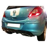 Opel Corsa D İcin (2007-2015) Egzoz Gorunumlu Arka Tampon Eki - Difuzor (Plastik)