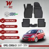 Opel Corsa D Paspas 2007 2014 Arası Uyumlu 3D Havuzlu Paspas Seti - Siyah