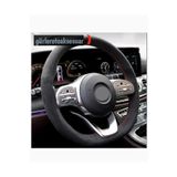Opel Corsa D Uyumlu Alkantara Nubuk Dikmeli Direksiyon Kilifi Kirmizi Yuzuklu