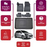 Opel Corsa E 2017 Model Bagaj Havuzu+4d Araca Özel Havuzlu Paspas Takımıı Maxii - Siyah