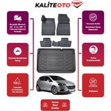 Opel Corsa E 2017 Model Bagaj Havuzu+4d Araca Özel Havuzlu Paspas Takımıı Prqx - Siyah