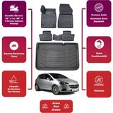 Opel Corsa E 2018 Model Bagaj Havuzu+4d Araca Özel Havuzlu Paspas Takımıı Proxy - Siyah
