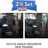 Opel Corsa E Araç İçi Deri Koltuk Arkası Organizer 2'li Set Düzenleyici Siyah