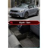 Opel Corsa Elektrik Siyah Üzeri Sarı Dikiş 8d Diamond Premium Havuzlu Deri Oto Paspas - Siyah - Sarı